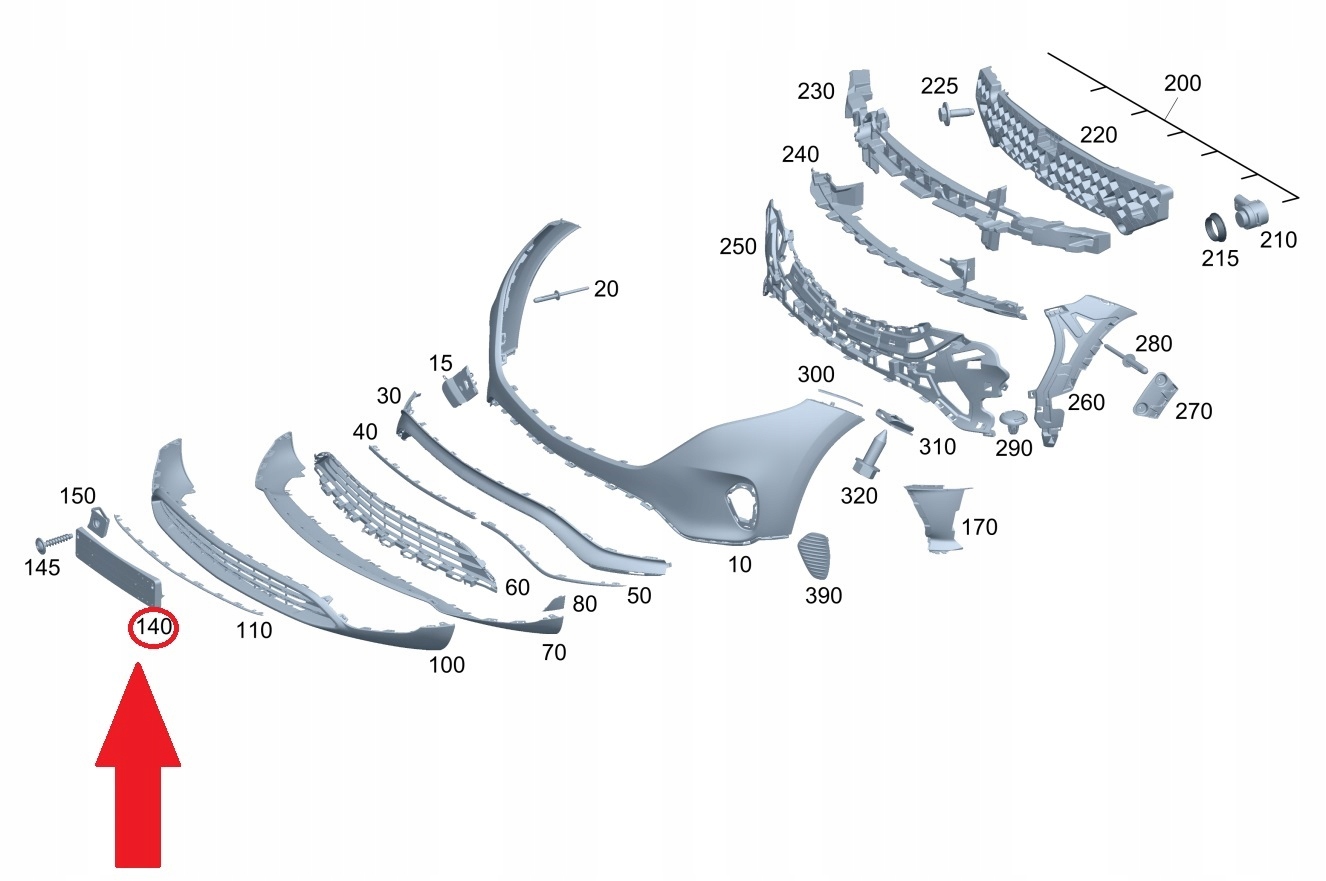 MERCEDES EQC ORIGINALT SKILTKASSEN A2938808500