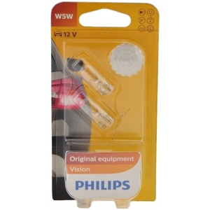 PHILIPS W5W VISION +30% MER LYS PÆRER