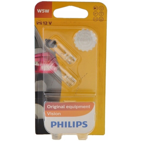 PHILIPS W5W VISION +30% MER LYS PÆRER