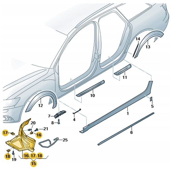 HJULBUEDEKSEL AUDI A6 HØYRE FORAN AUDI OE 4G9853888B - Bilde 2