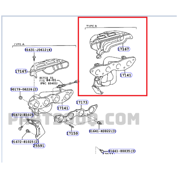EKSOSMANIFOLD TOYOTA YARIS P1 VERSO P2 1.3 1999-2005 17141-21040 - Bilde 4
