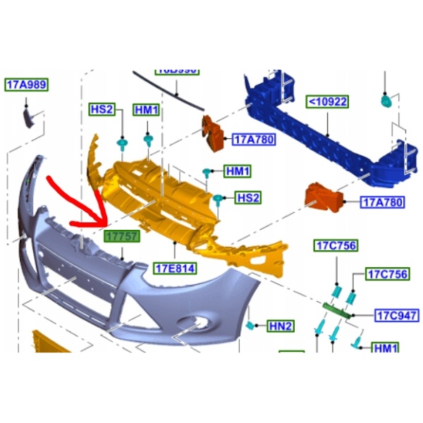OE FRONTFANGER FORD FOCUS MK3 1719342