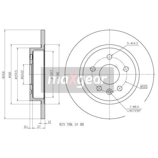 BREMSESKIVE BAK OPEL ASTRA SPORT 13502134