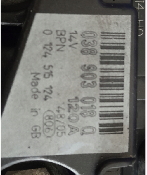 DYNAMO 120A VW 038903018Q - Bilde 2