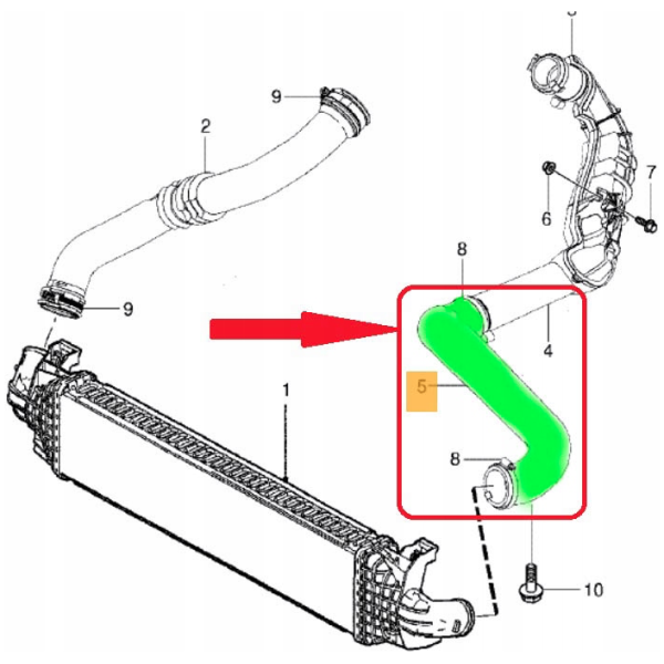 INTERCOOLER SLANGE VOLVO V70 30792219 - Bilde 3