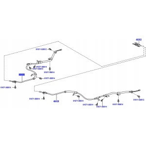 Høyre håndbremskabel til PRIUS PLUS 46420-47090