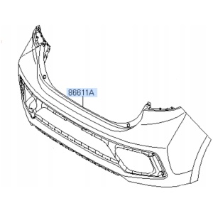 Bakre støtfanger Hyundai Ioniq 86611G2000