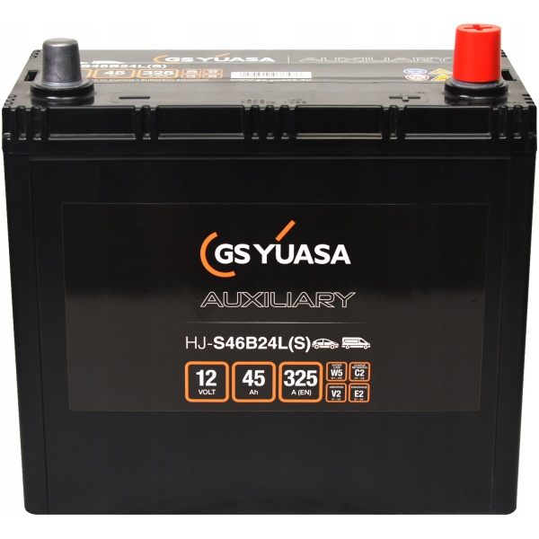 Yuasa HJ-S46B24L 12V 45Ah bilbatteri - Bilde 3