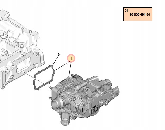 Termostat DS3 DS4 9803549480 - Bilde 2