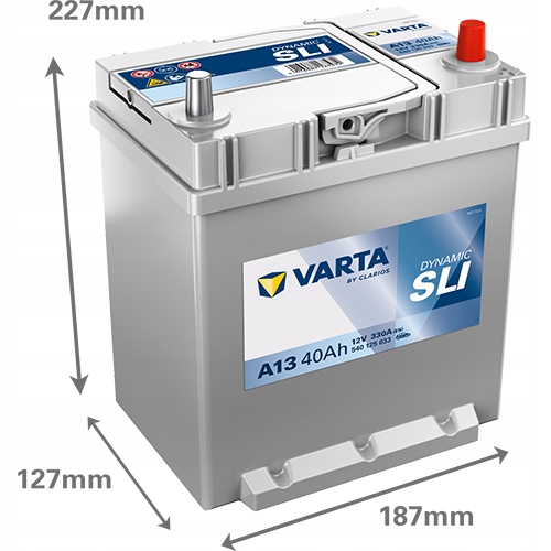 Varta 12V 40AH 330A bilbatteri - Bilde 3
