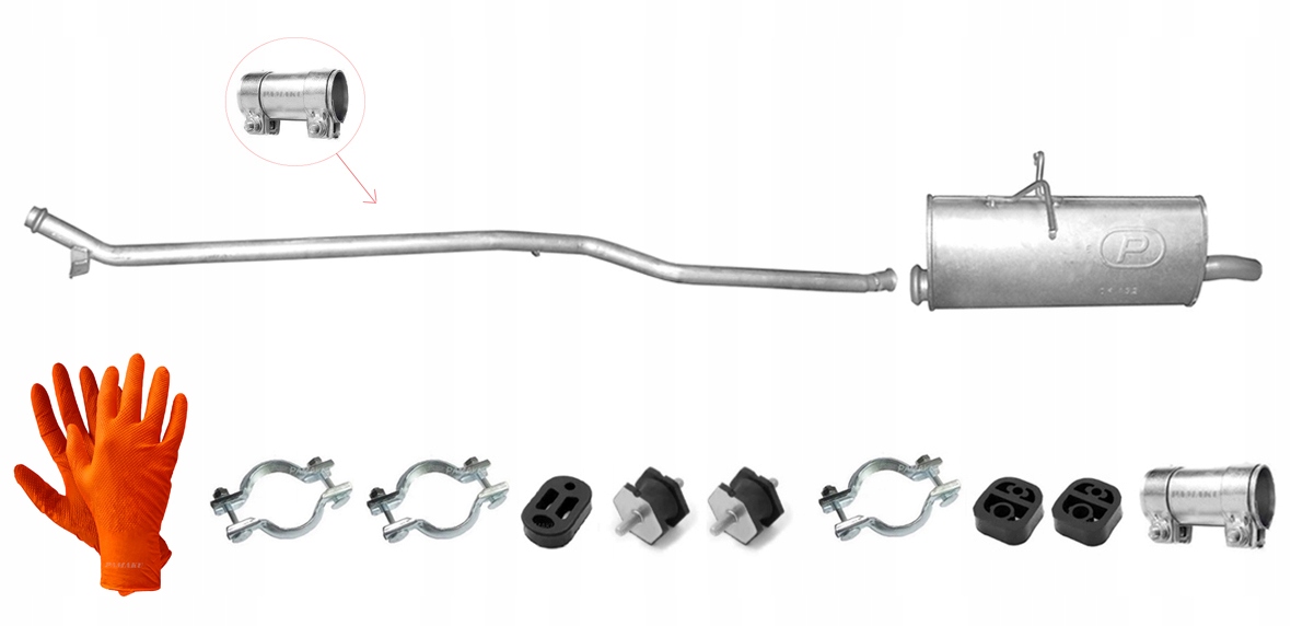 CITROEN BERLINGO eksosrør + bakre lyddemper 1730A5