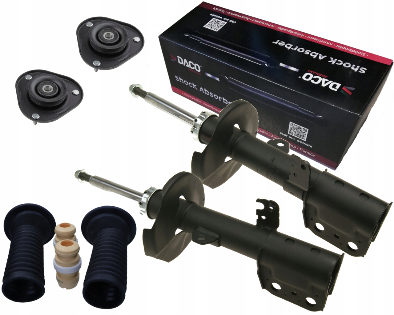 2x foran støtdempere med toppfester TOYOTA AVENSIS T25