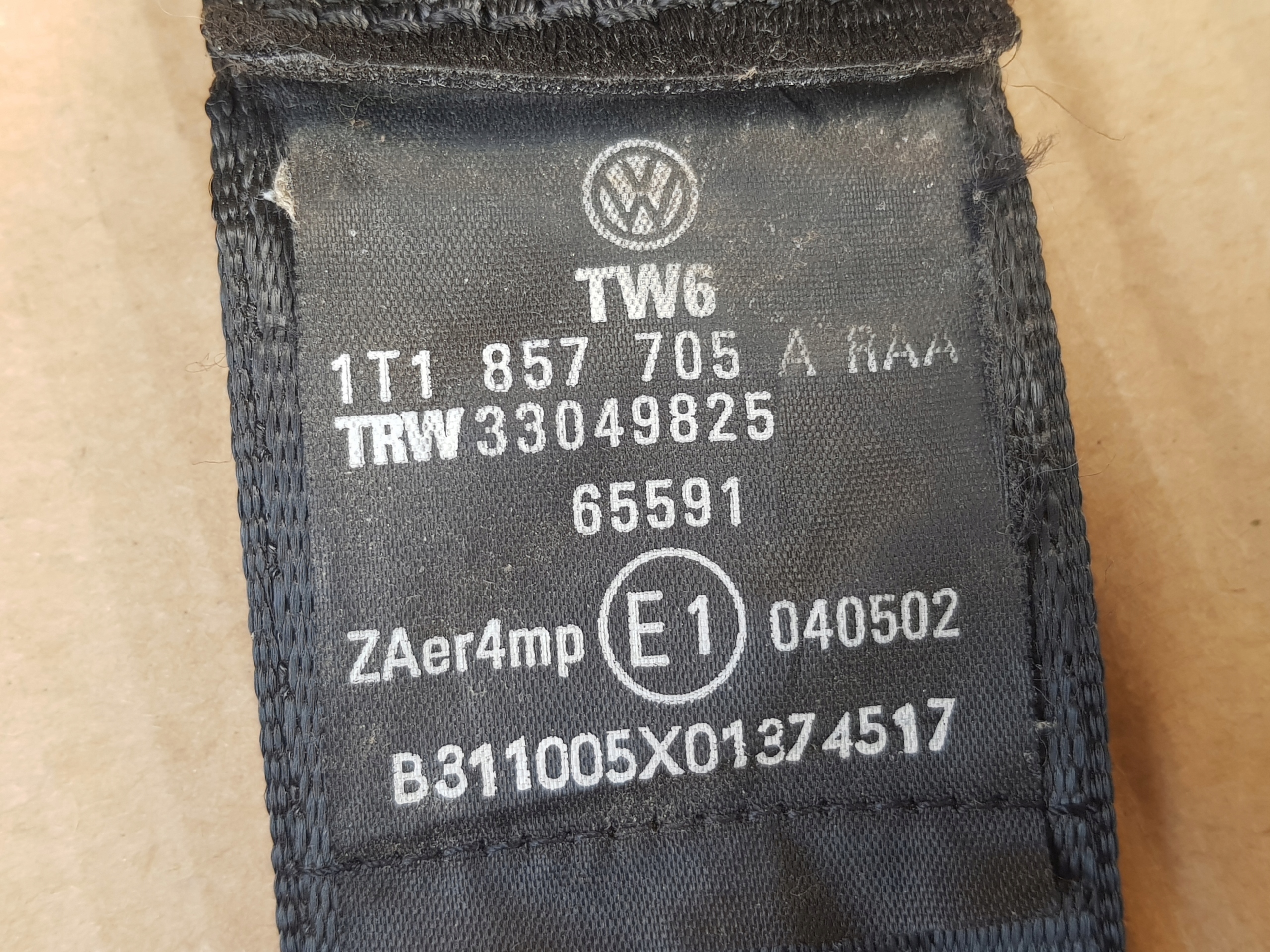 Komplett sett setebelte foran VW TOURAN venstre + høyre - Bilde 5