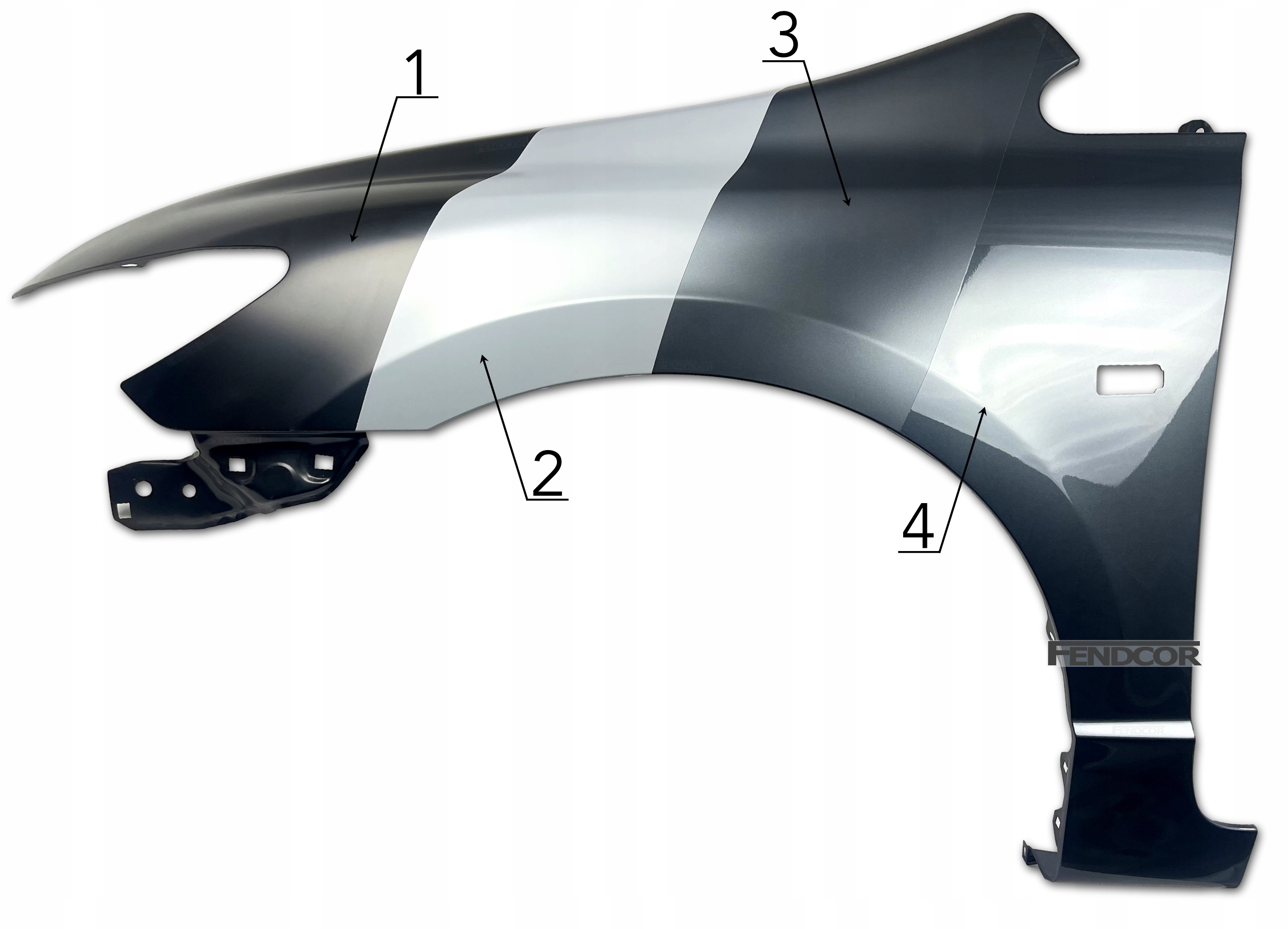 Venstre skjerm SUZUKI SX4 57711-61M10 med lakkering - Bilde 2
