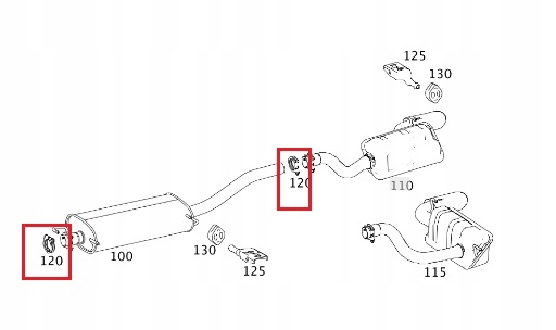 MERCEDES VITO metallklemme eksosrør A6394900041 - Bilde 2