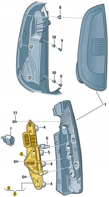 Venstre baklyktinnsats Skoda Yeti 5L0945257 - Bilde 3