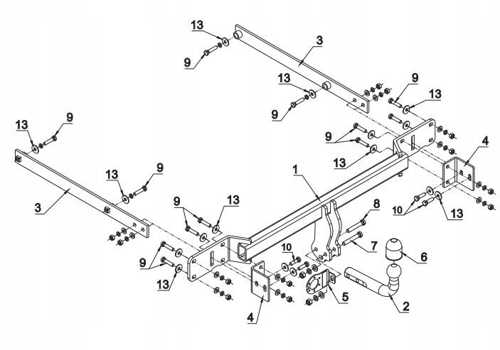 Tilhengerfeste MERCEDES C W204 07-14 med modul 13p - Bilde 2