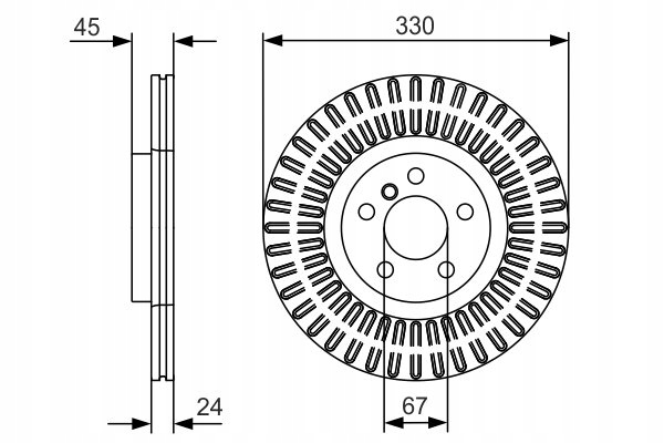 Fremre bremseskive Bosch BMW F45 34116865713 - Bilde 4