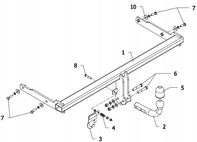Tilhengerfeste SKODA YETI 2014-2017 med 13-pin modul - Bilde 2