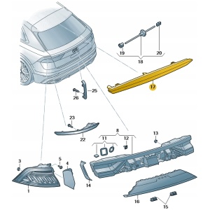 Audi OE tredje bremselys 4M8945097 (original, ny) 15418601093 main