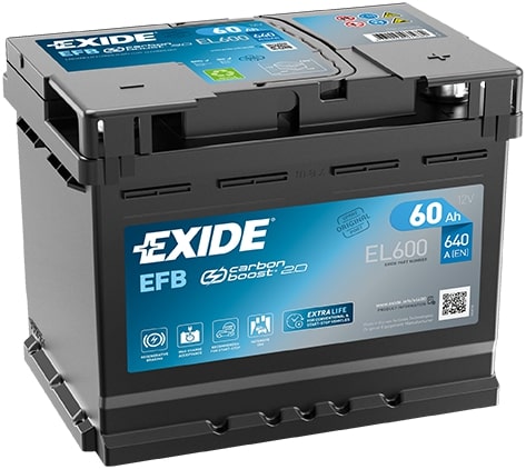 Exide Start-Stop EFB bilbatteri 12V 60Ah 640A EL600 P+ 5600VF 16077579667 main