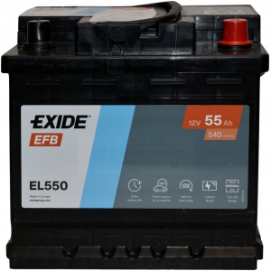 Exide EL550 EFB Start-Stop batteri 12V 55Ah 540A P+ 000915105FA 17369701226 main