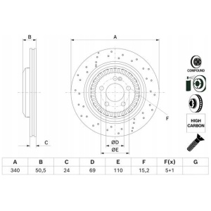 BOSCH bremseskive 0 986 479 H40 – DB T. C217/W222 2,2-4,7 2013-2020 A2224231400 18255153752 main