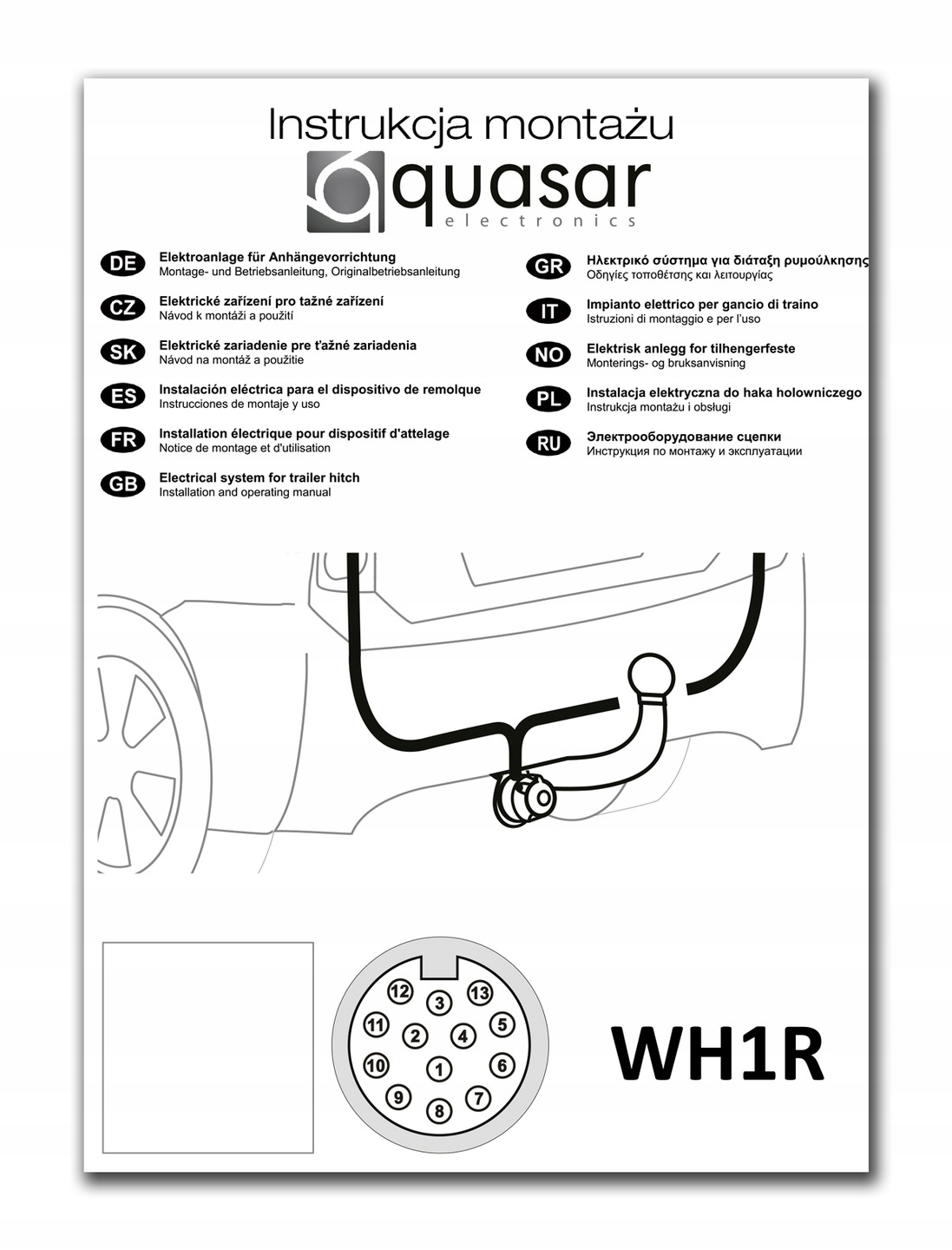Tilhengerfeste AutoHak F-37 Peugeot 5008 2009-2017 VAN + universalkabelsett 13-pin modul WH1R-G13-8 + adapter 13/7 10512356438 gallery 6