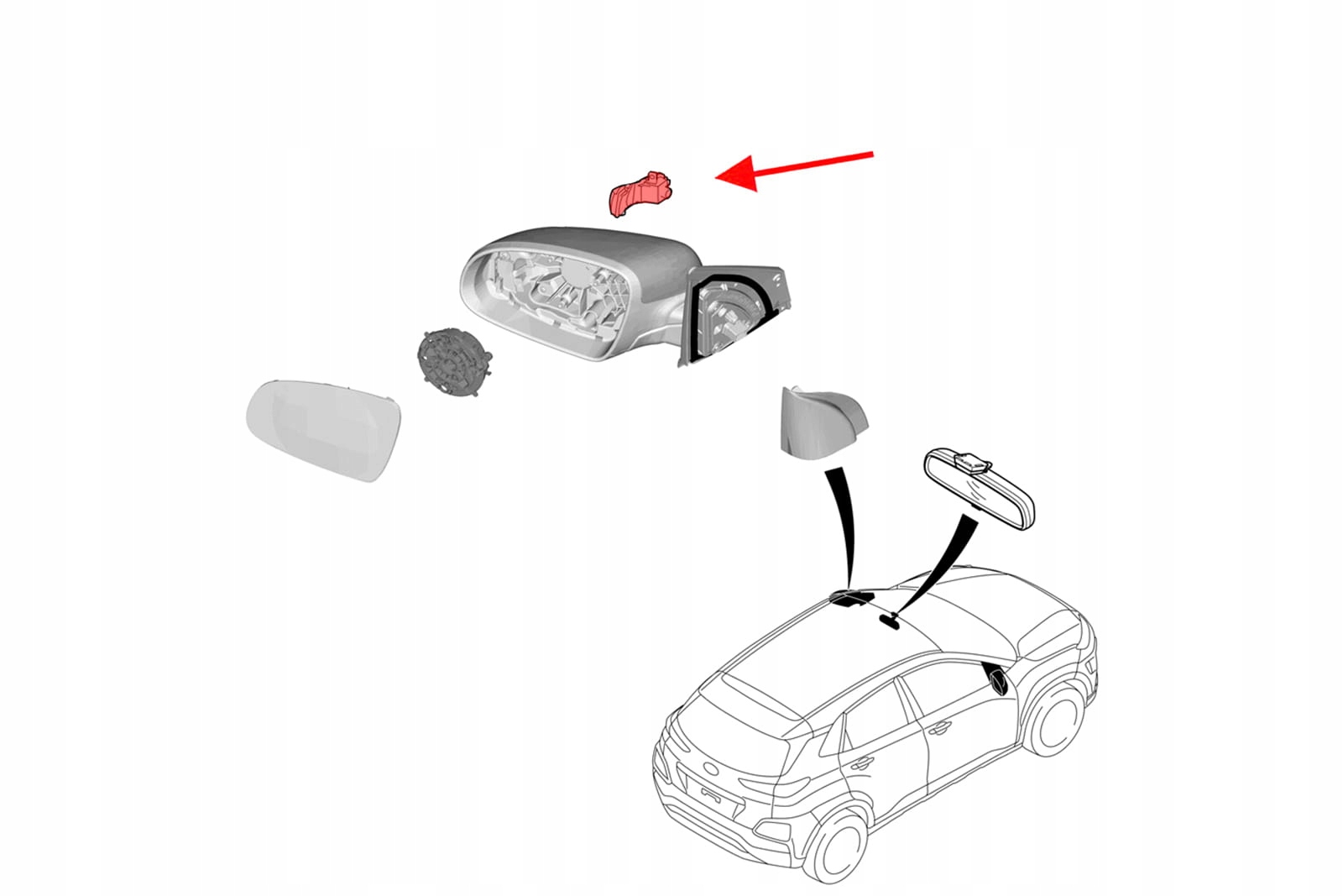 LED blinklys i sidespeil venstre Hyundai Kona I 2017–2022 OEM 87614J9000 17370884936 gallery 4