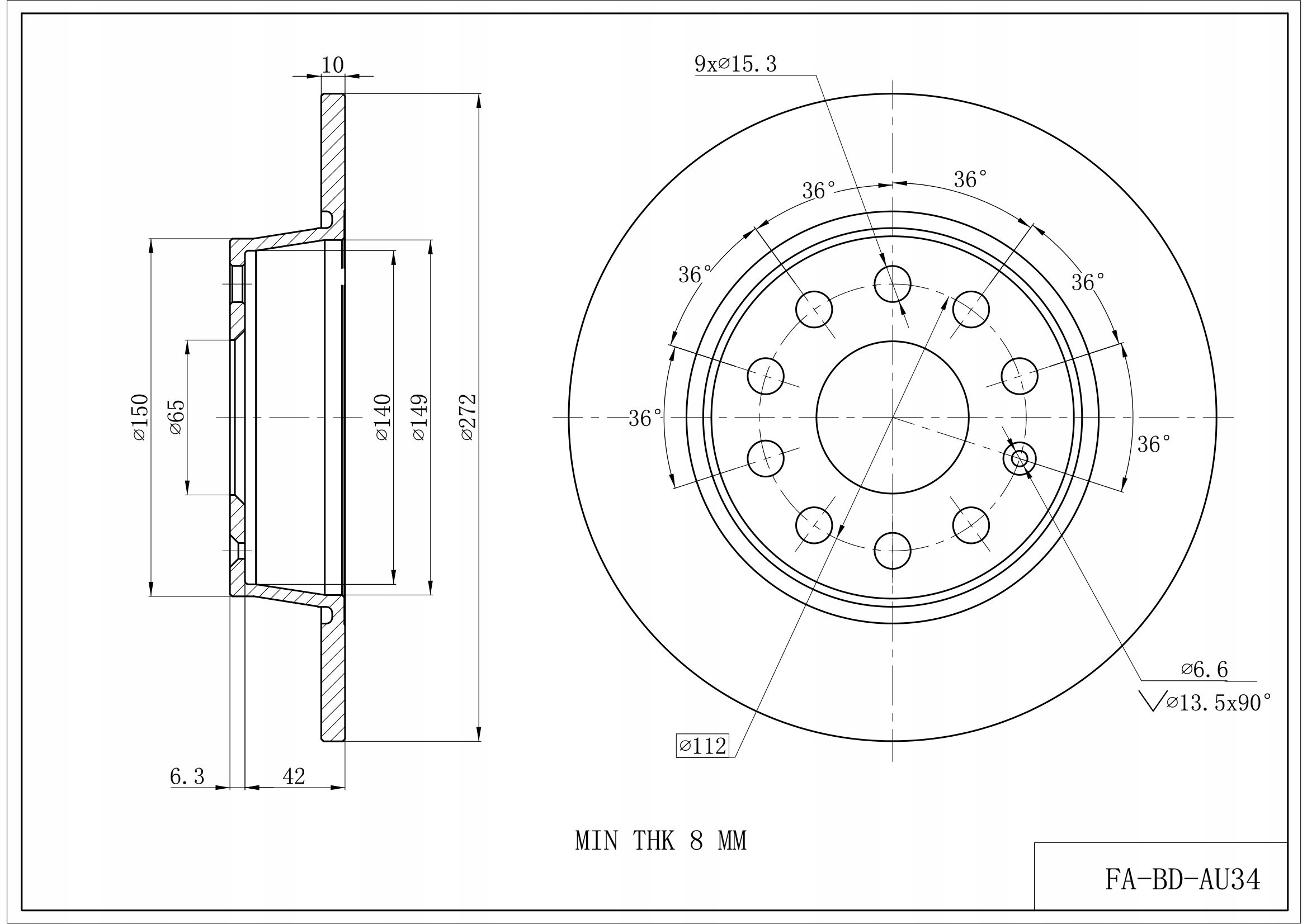 Bremsskive bak VW Passat B7 / Golf VII 272x10 mm (PR: 1KS) 1K0615601AA 17626483347 gallery 6