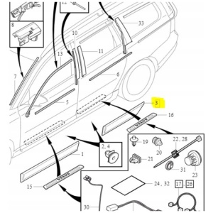 Dørlist venstre bak Volvo XC70 (08–) OEM 31276154 17532873895 main