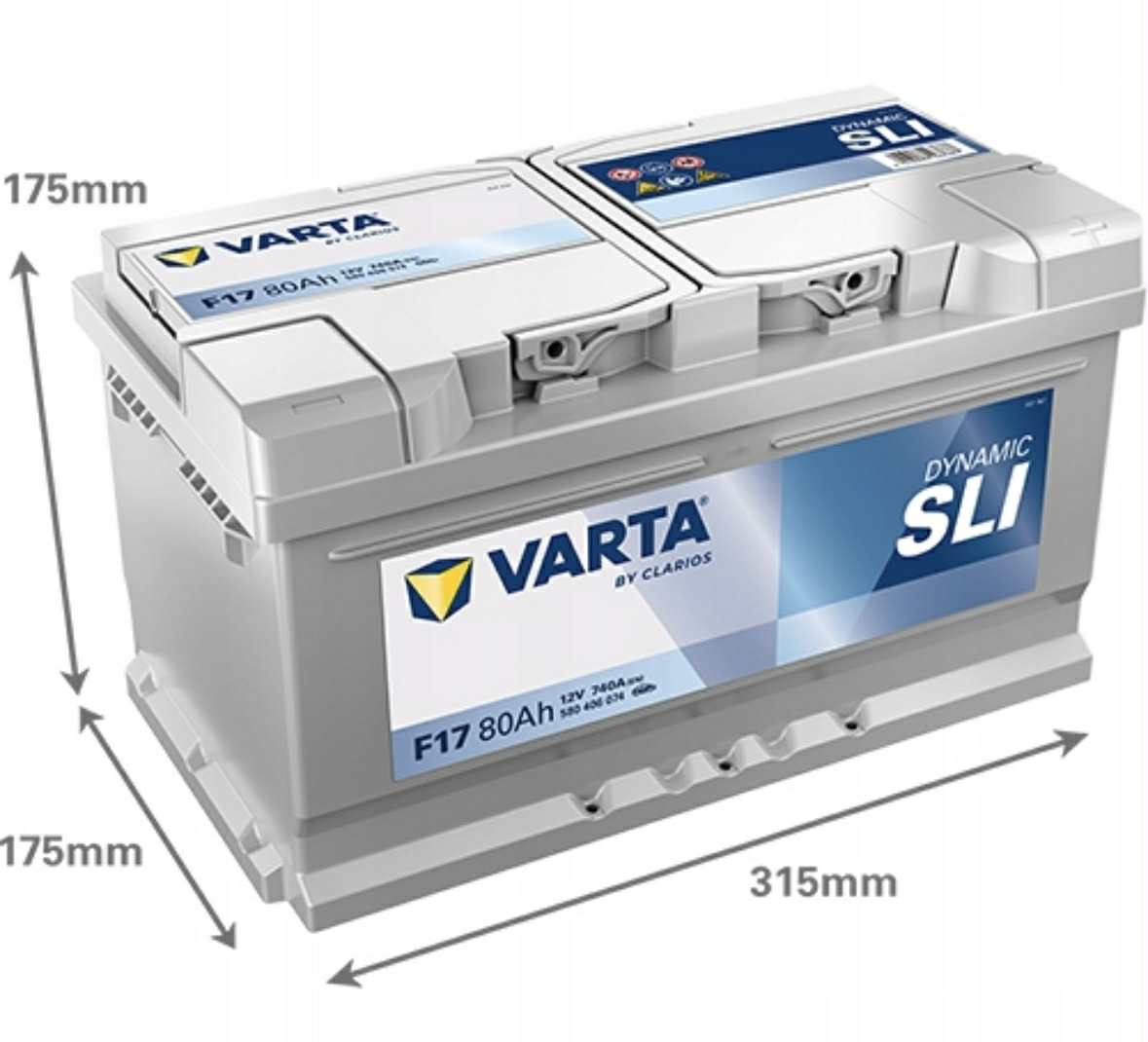 Varta Dynamic SLI F17 bilbatteri 80Ah 740A, P+ 315x175x175 1682038 17409421859 gallery 2