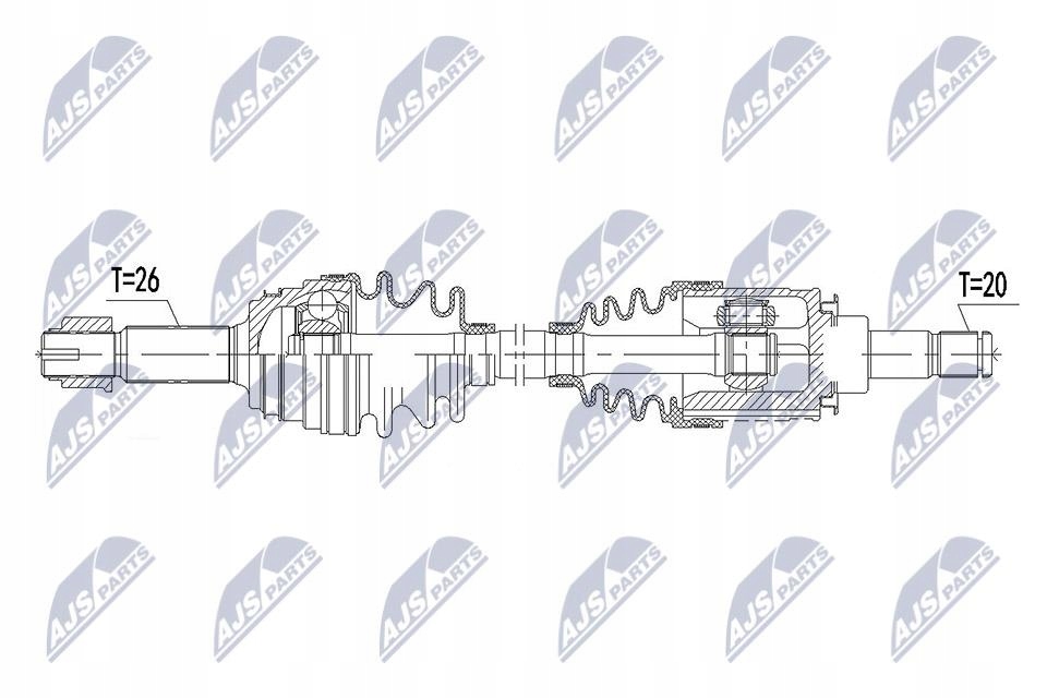 NTY NPW-TY-141 drivaksel (halvaksling) Toyota RAV4 III 4WD 2005–2013 bak 4233042050 17928554606 gallery 2