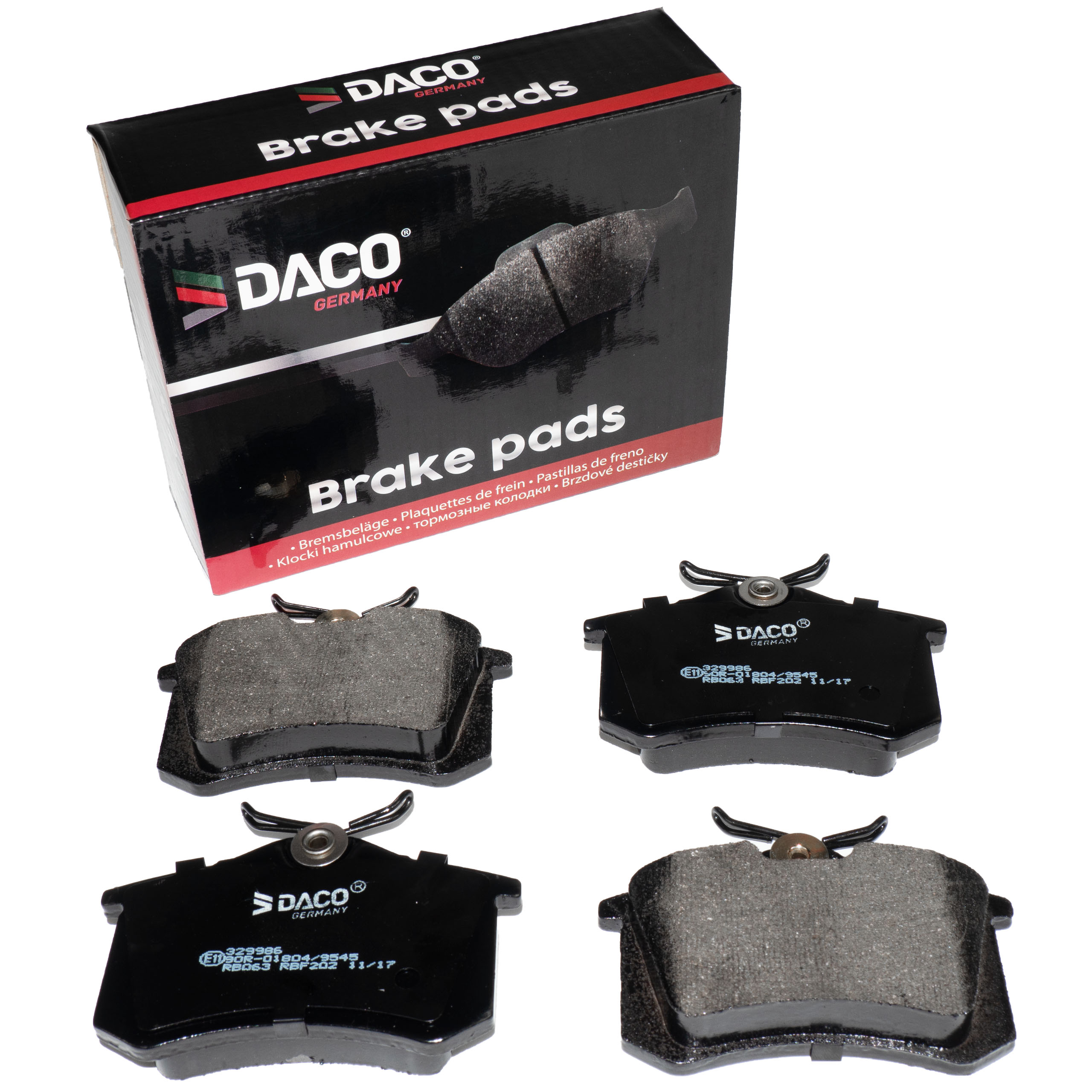 Bremseklosser bak DACO Germany 329986 – TRW, 17 mm (sett 4 stk) 5Q0698451N 18448322677 main