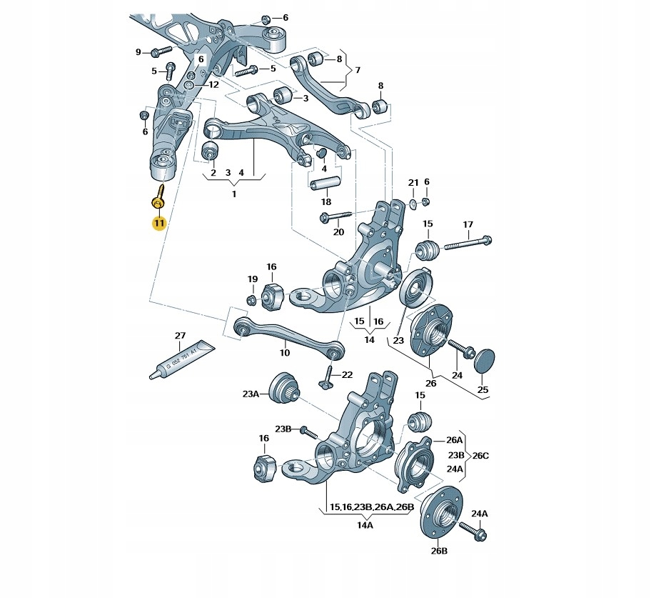 Eksentrisk bolt M12 x 1,5 x 65 OE WHT002053 - Bilde 3