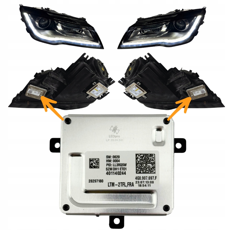 TFL/DRL-styreenhet modul LTM-2TFL for Audi A6, A7, A8 og VW Passat, Golf – 4G0907697F - Bilde 5