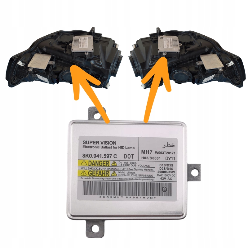 Xenon HID ballast/styreenhet 8K0941597C (8K0.941.597 C) Audi/VW – venstre/høyre 8K0941597E 17961114239 gallery 2