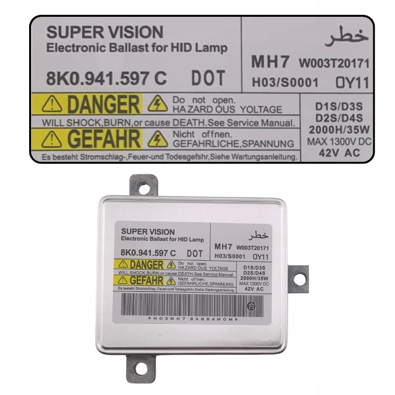 Xenon HID ballast/styreenhet 8K0941597C (8K0.941.597 C) Audi/VW – venstre/høyre 8K0941597E 17961114239 gallery 4