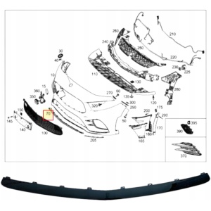 Støtfangerlist foran nedre AMG svart blank Mercedes A W177 B W247 CLA C118/W118 A1778854302 14892322554 main