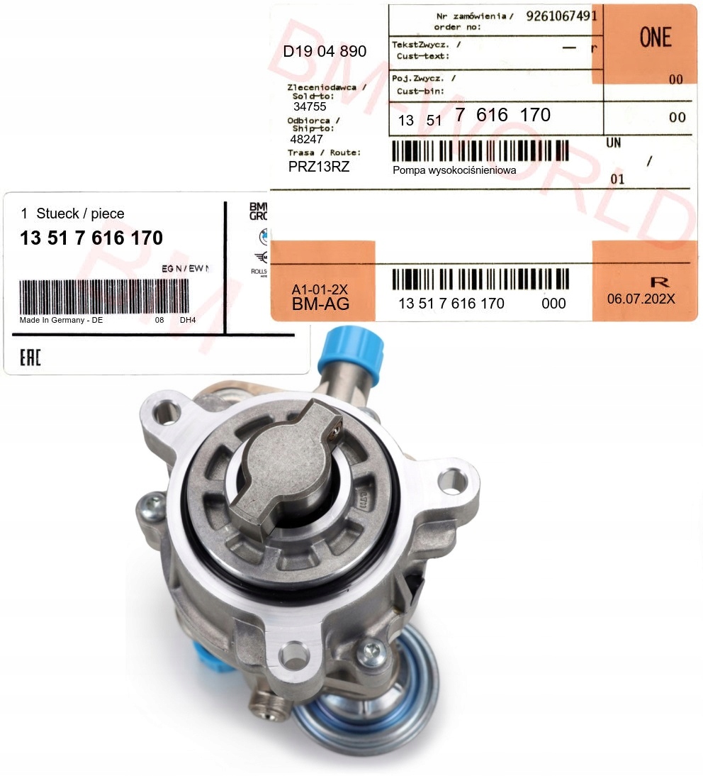 Original BMW OE høytrykkspumpe drivstoff 13517616170 (N53/N54/N55) 18735361480 gallery 4