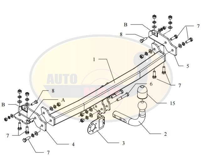 Tilhengerfeste + 13-pins kontakt Toyota Corolla stasjonsvogn 1992-1997 15262469053 gallery 2