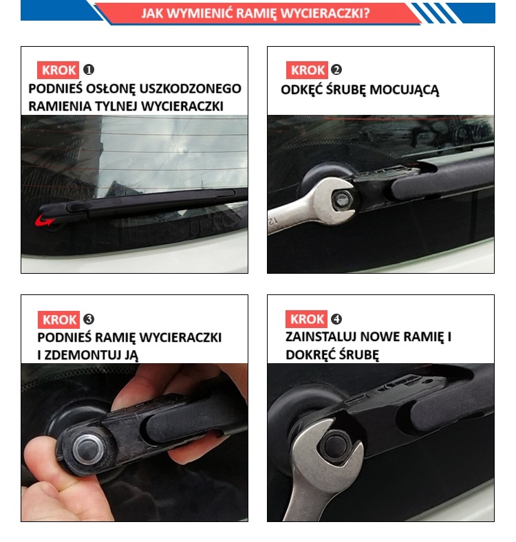 Bakre vindusviskerarm med viskerblad 355 mm Toyota Corolla Hatchback E12 2002–2006 8524113060 17717008432 gallery 7