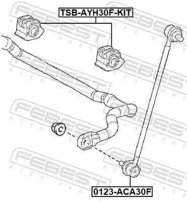 Stabilisator reparasjonssett FEBEST TSB-AYH30F-KIT 4881578040 18033627299 gallery 2