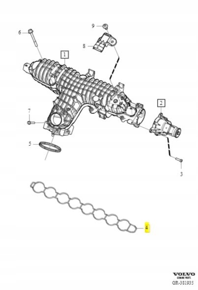 Innsugsmanifoldpakning Volvo OE 31370166 17219374428 gallery 2