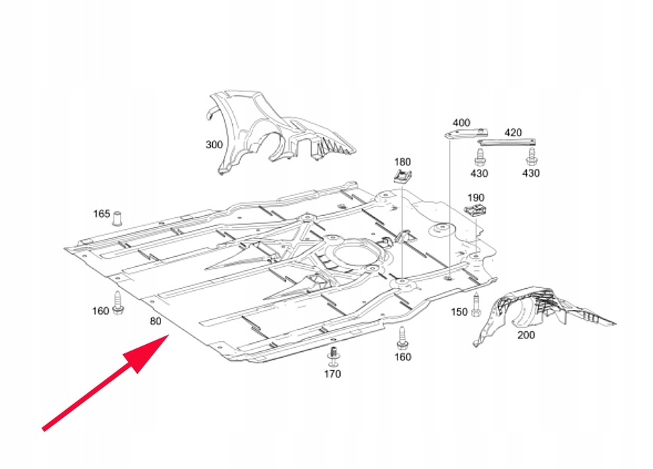 Motorbeskyttelse (undertray) Mercedes CLA C118/X118/W118 2019– inkl. klips OEM A2475201500 17432235640 gallery 7